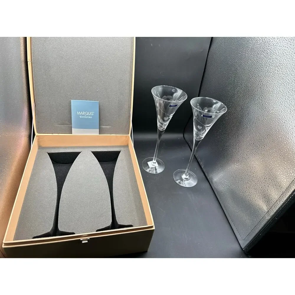 Yours Truly Flute Glass Set- Marquis by Waterford - in box - Picture 4 of 6